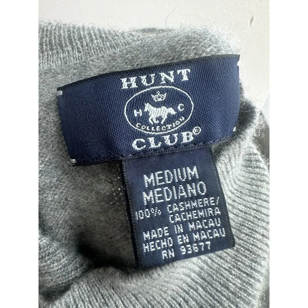 Hunt Club Gray Cashmere Mock Neck Pullover Sweater Men's M Long Sleeve - Picture 2 of 8